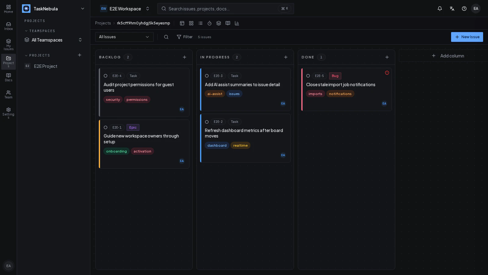 TaskNebula screenshot 2
