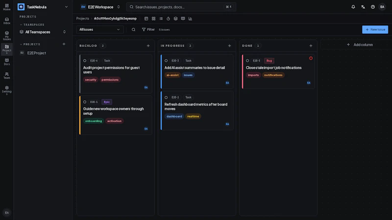 TaskNebula screenshot 2