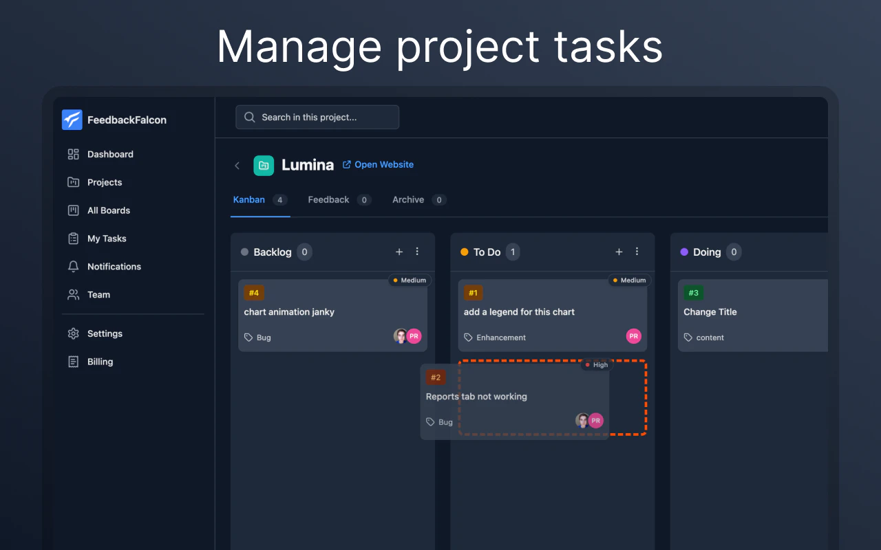 FeedbackFalcon screenshot 1