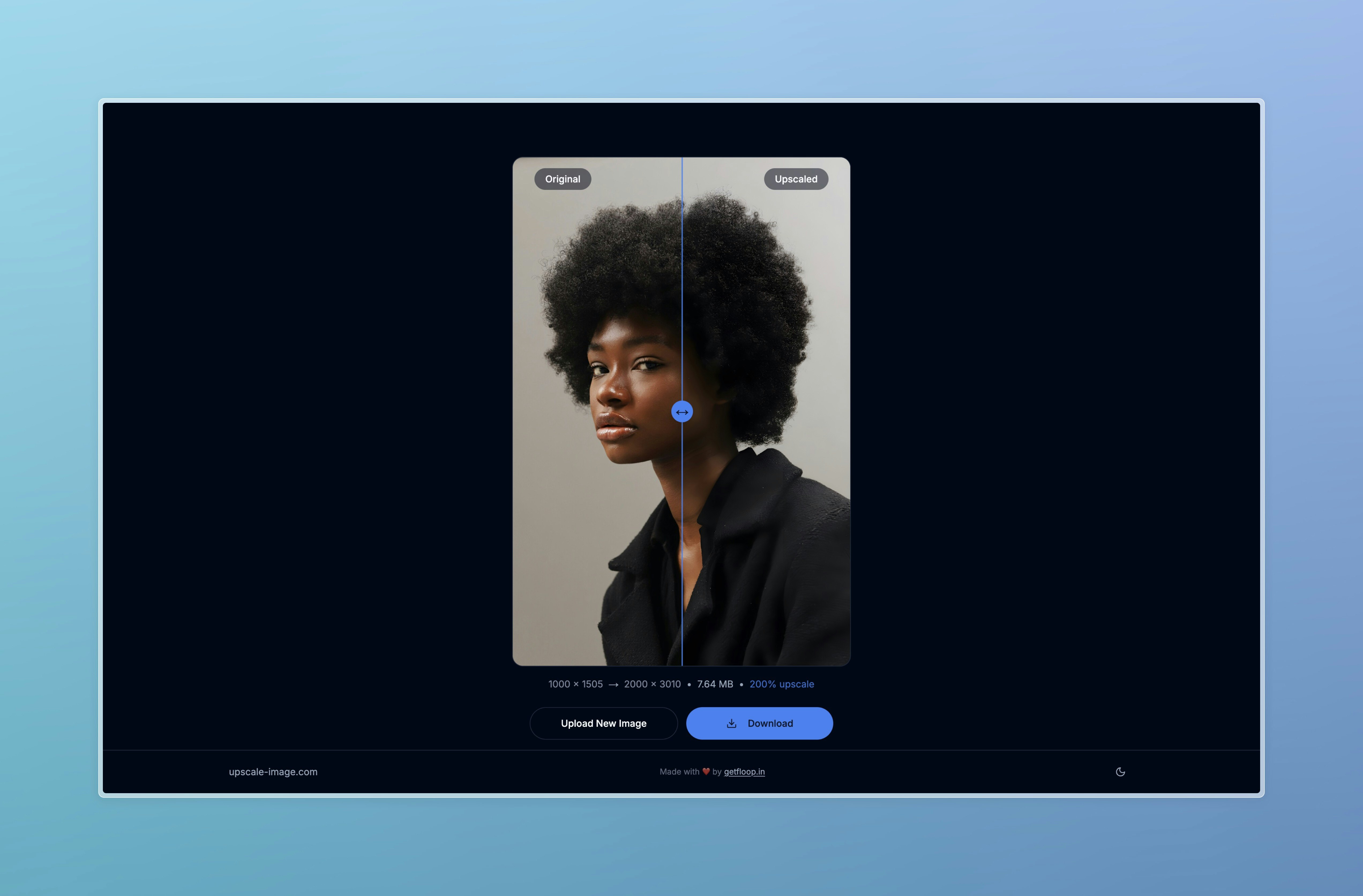 4K AI Upcaler - Herramienta de imagen de IA gratis - Transformar cualquier imagen-> impresionante calidad 4K con IA, al instante media 3