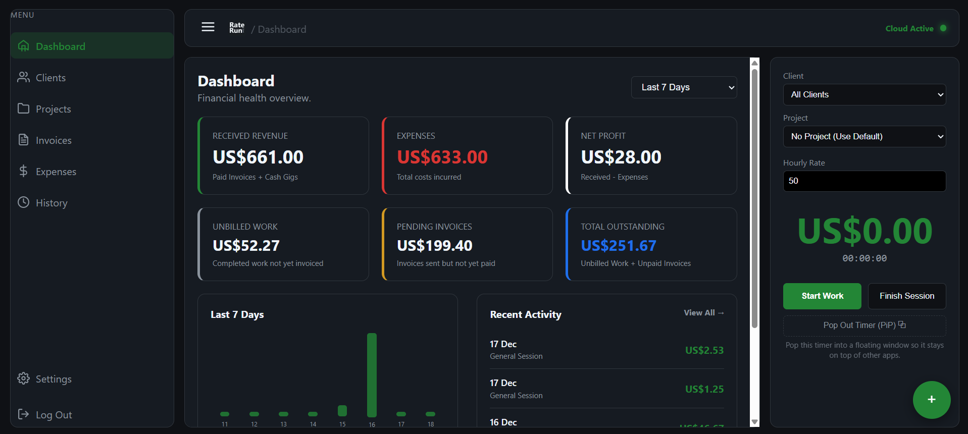 RateRun - Main product screenshot demonstrating key features and user interface