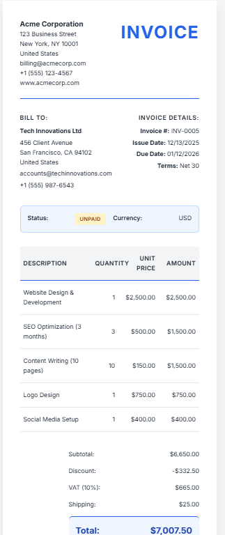 Online Invoices Maker - Screenshot 3 showing product features and functionality