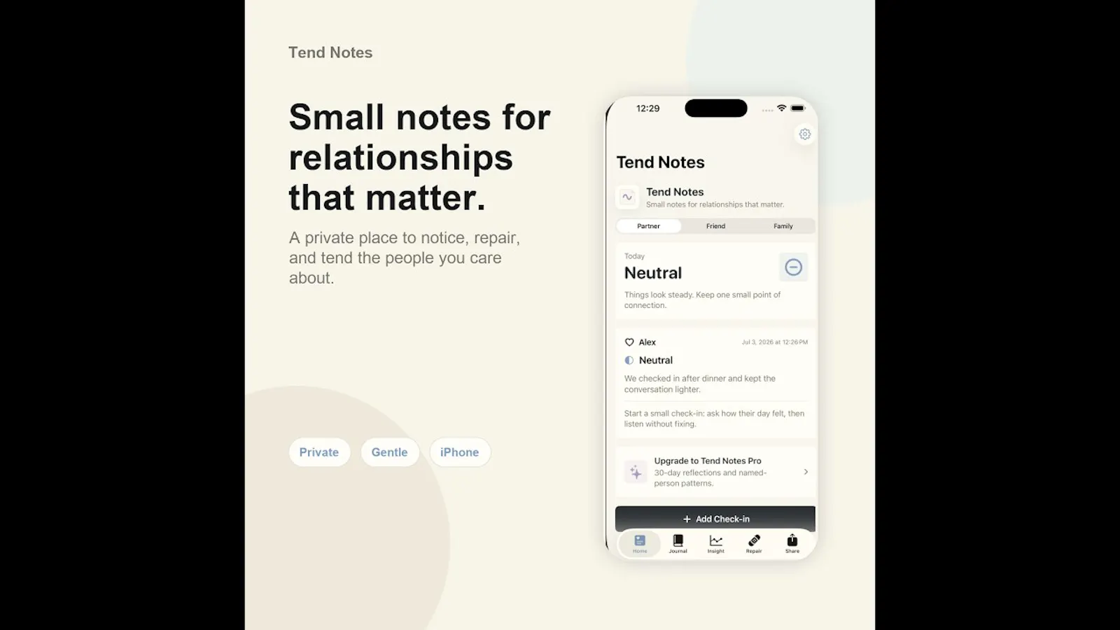 Tend Notes screenshot 1 (video preview)
