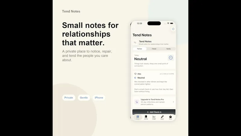 Tend Notes screenshot 1 (video preview)