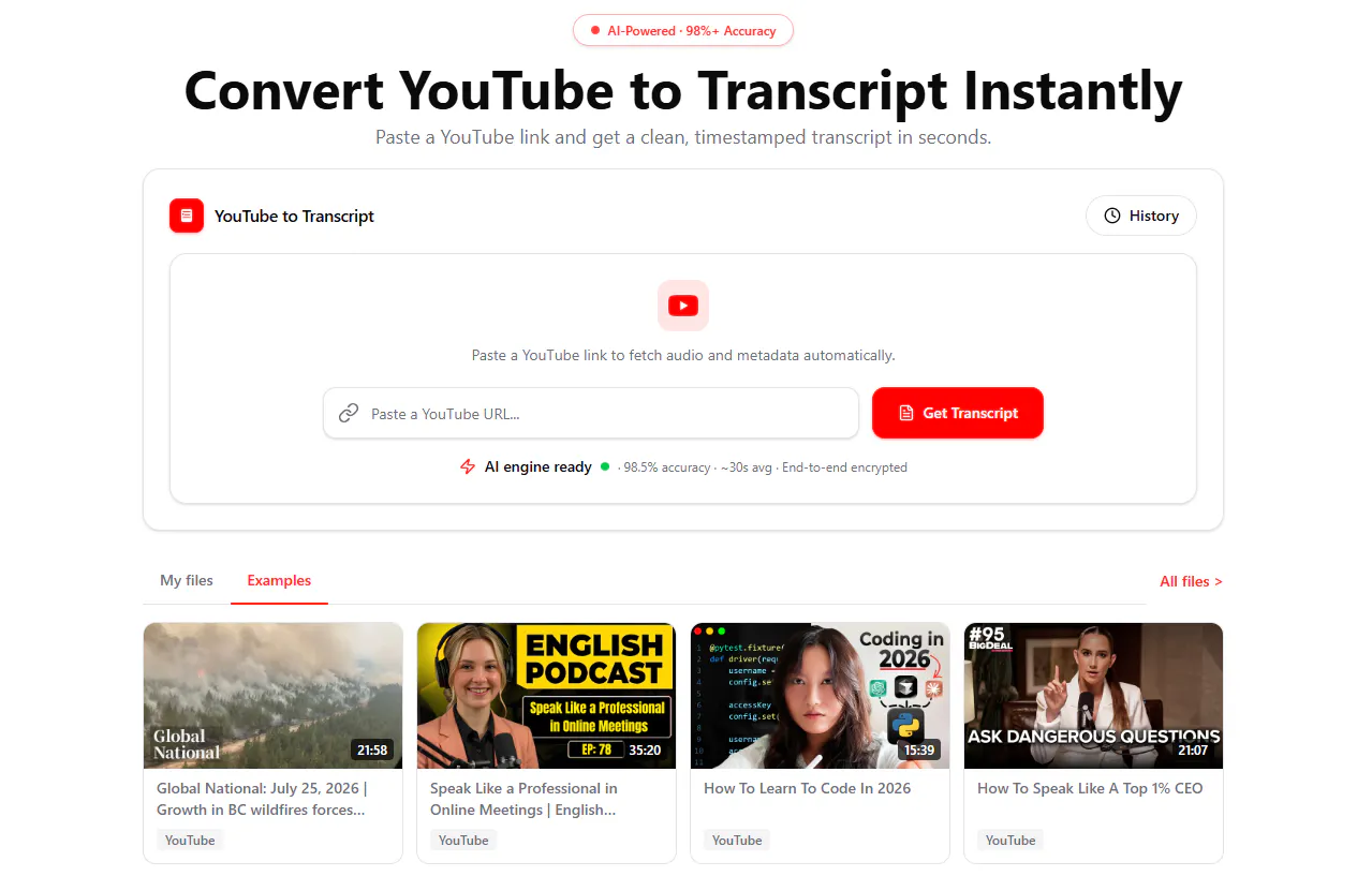 YouTube to Transcript AI gallery image