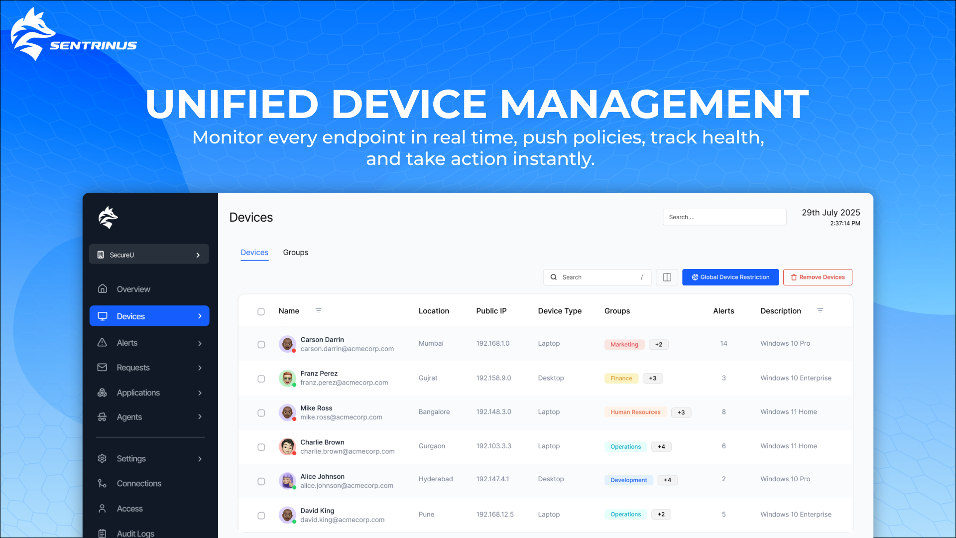  Sentrinus  - Main product screenshot demonstrating key features and user interface