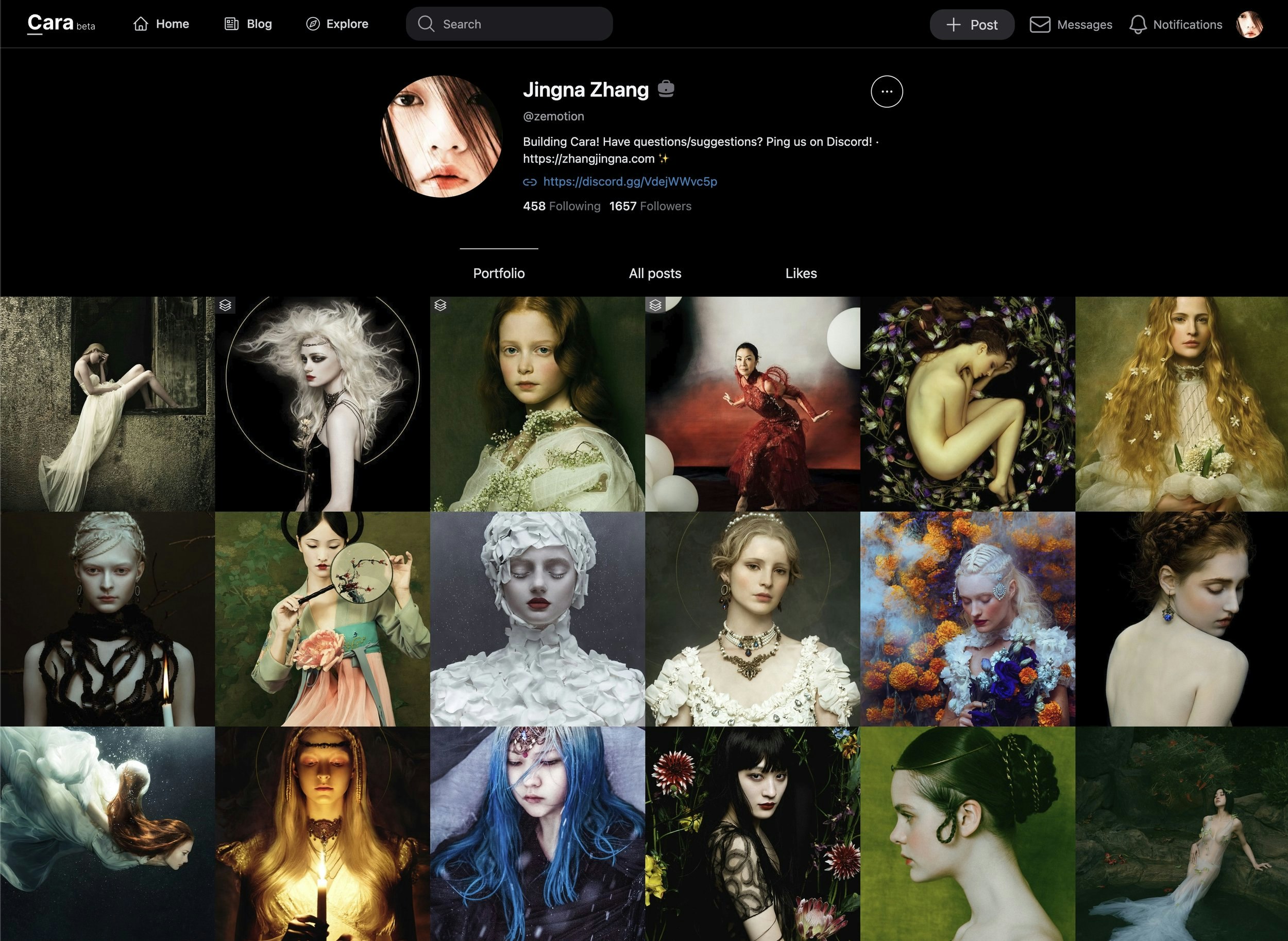 startuptile Cara-Portfolio & social platform for artists by artists.