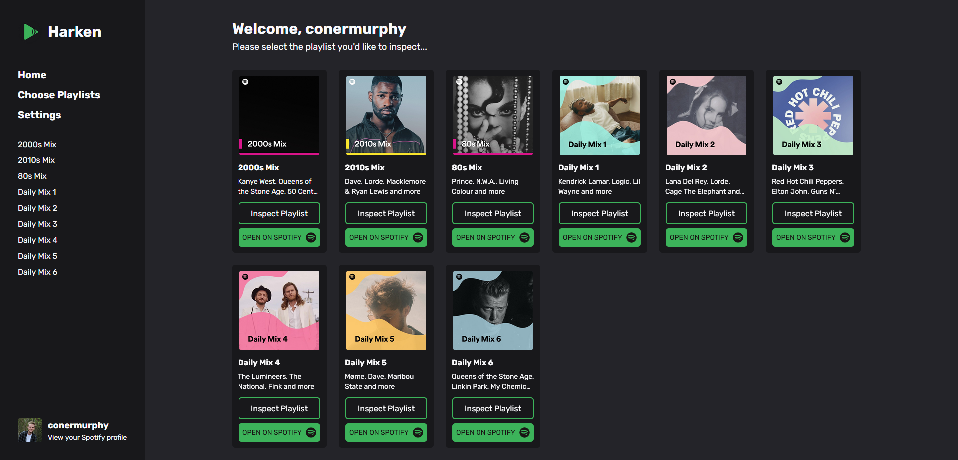 Mídia 3 de Harken - Encontre as músicas do Spotify que você pensou estar perdido