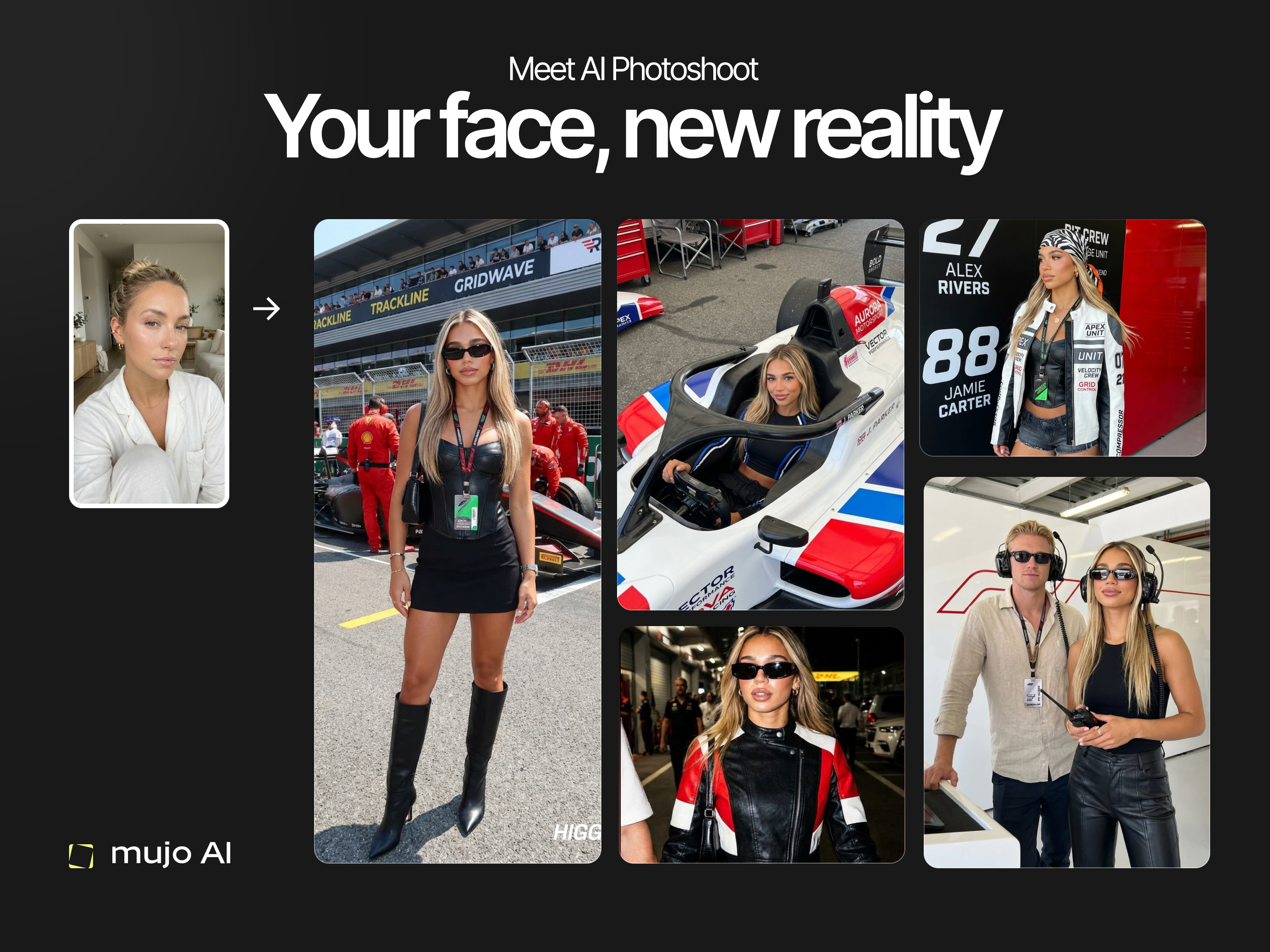 Mujo AI Photoshoot - Main product screenshot demonstrating key features and user interface