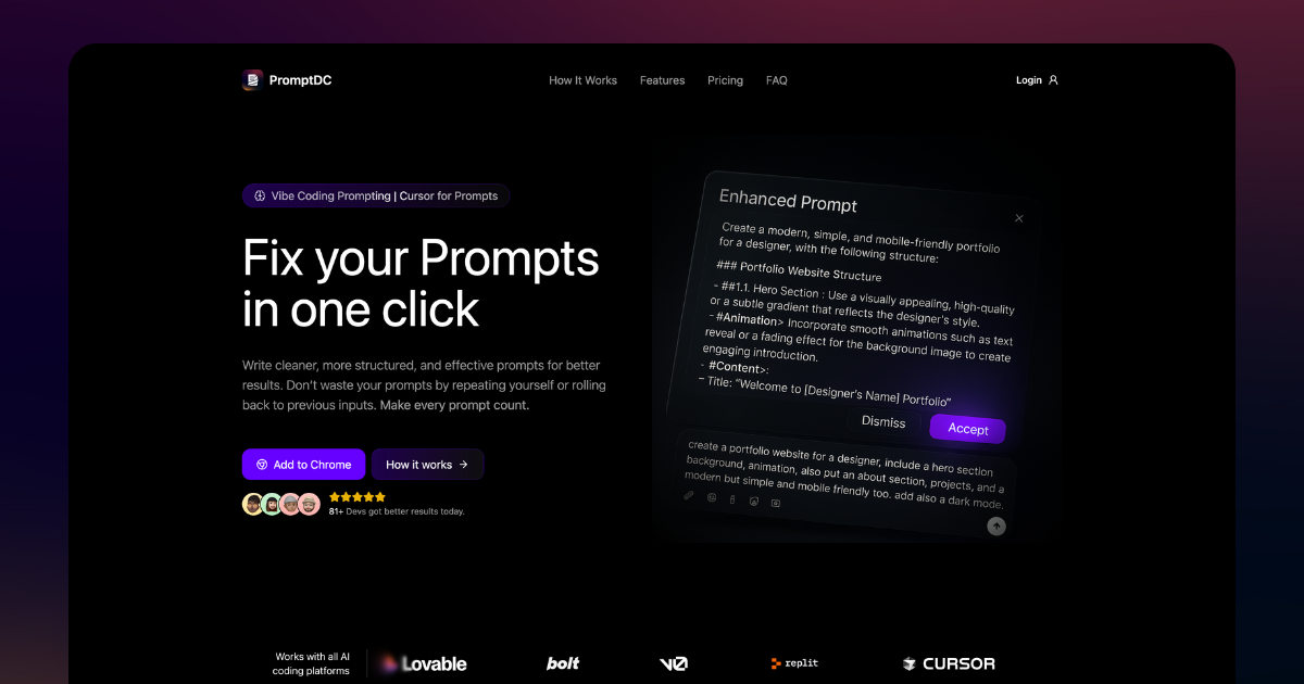 Prolticdc - cursor para indicaciones - Mejora rápida para cada plataforma web de IA y editores locales media 5