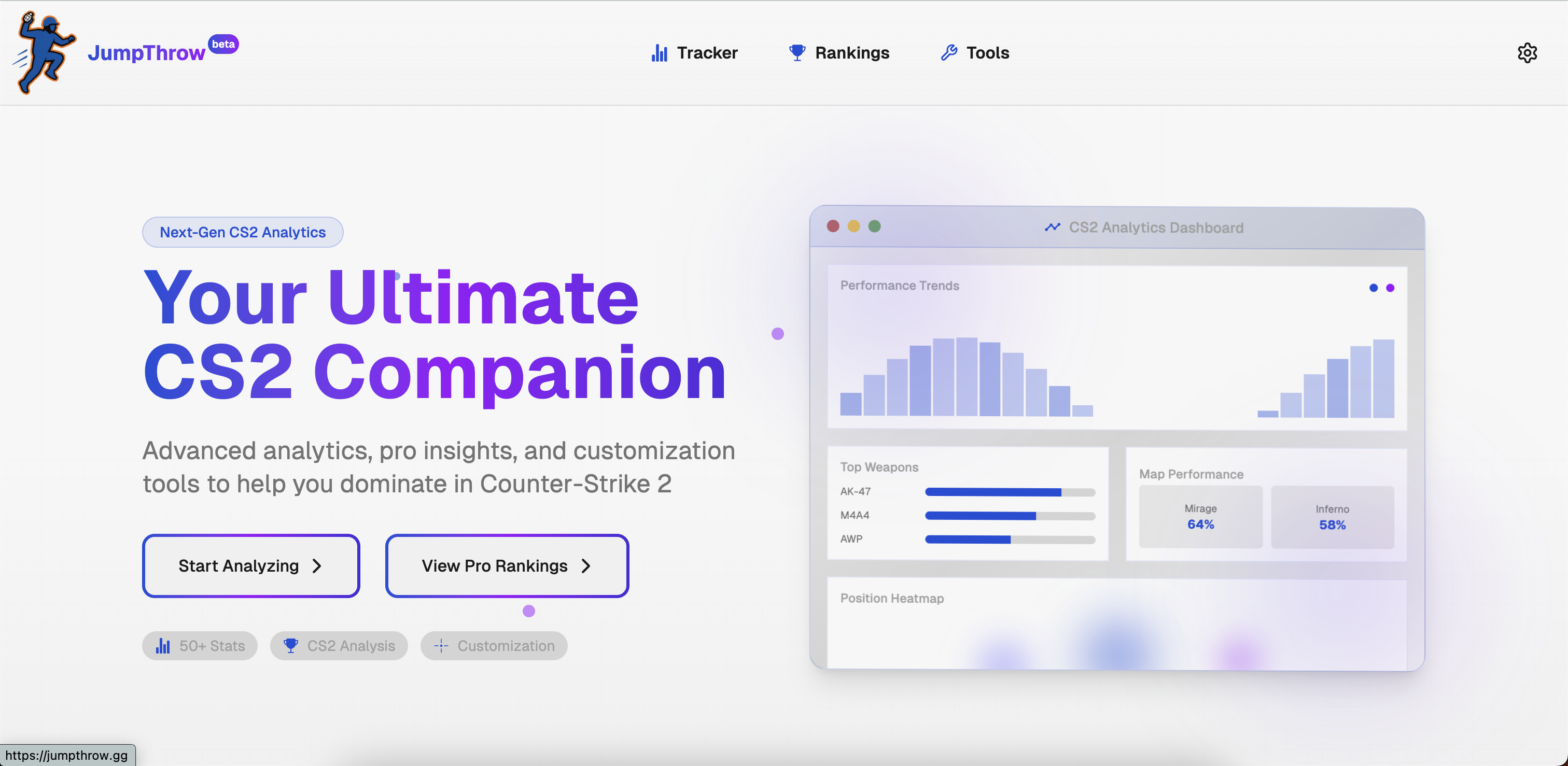 JumpThrow | Your Ultimate CS2 Companion - Track & Analyse CS2 matches. View CS2 Skins. Counter-Strike media 2