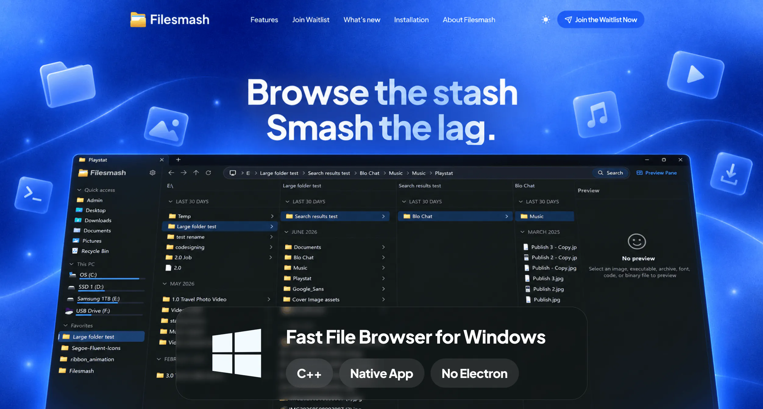 Filesmash Fast file manager for Windows gallery image