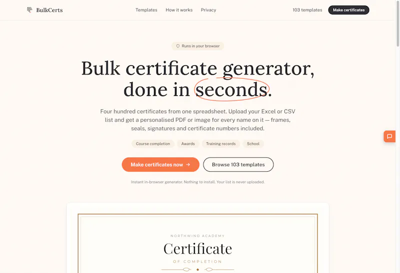 BulkCerts screenshot 1