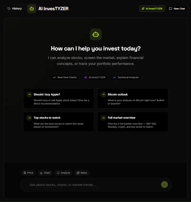 InvesTYZER 제품 배너
