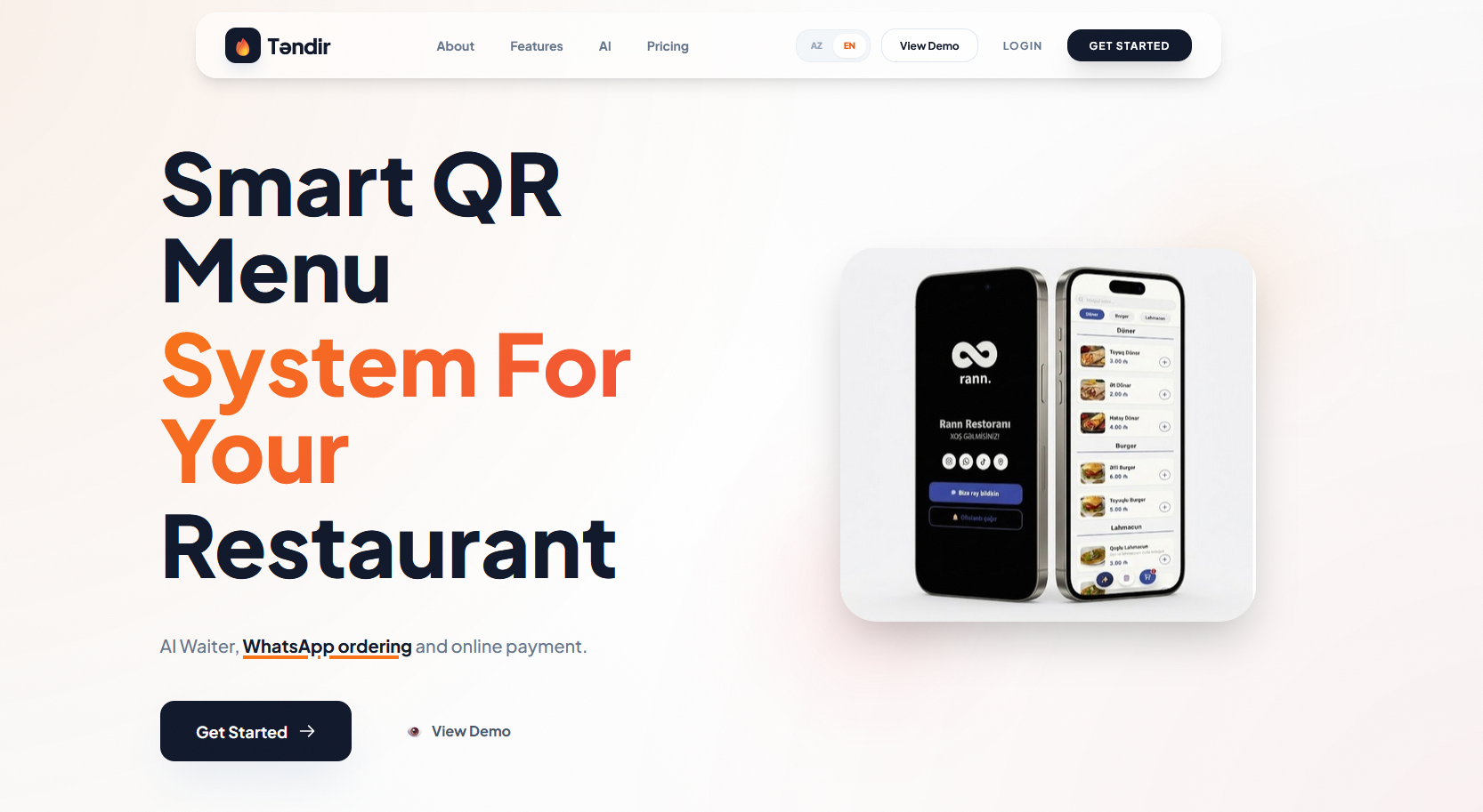 Tandir AI - Main product screenshot demonstrating key features and user interface