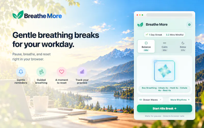 Breathe More - Breathing Breaks for Work screenshot 1