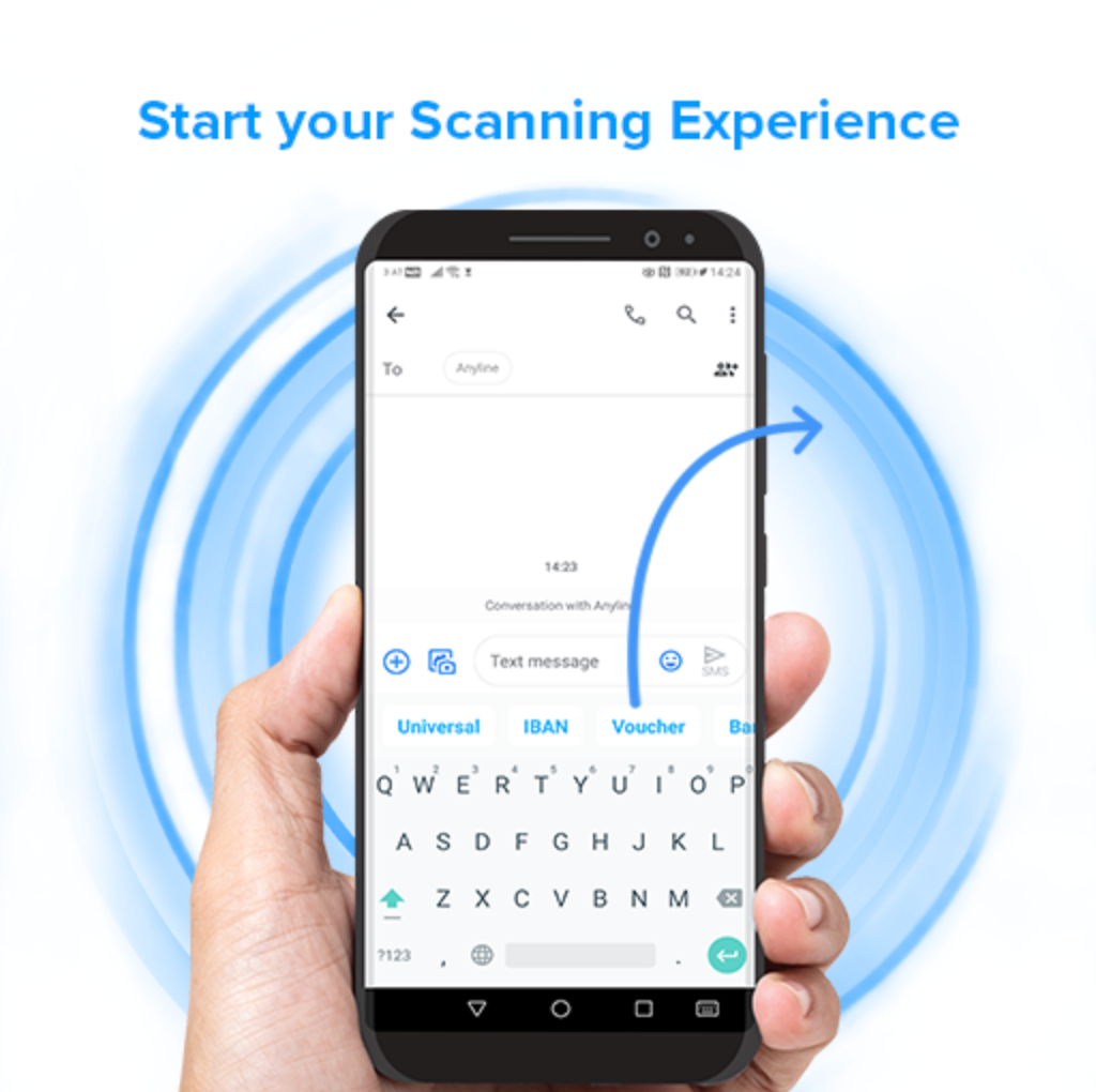 Anyline Keyboard Phone keyboard that let's you scan text instead of