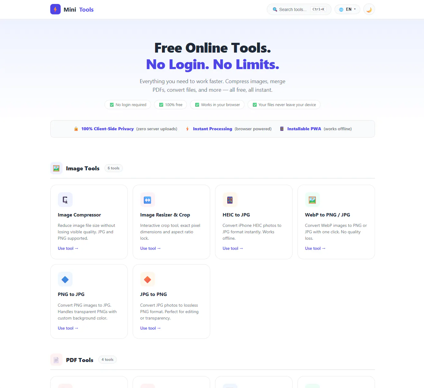 MiniTools — Free Online Tools. gallery image