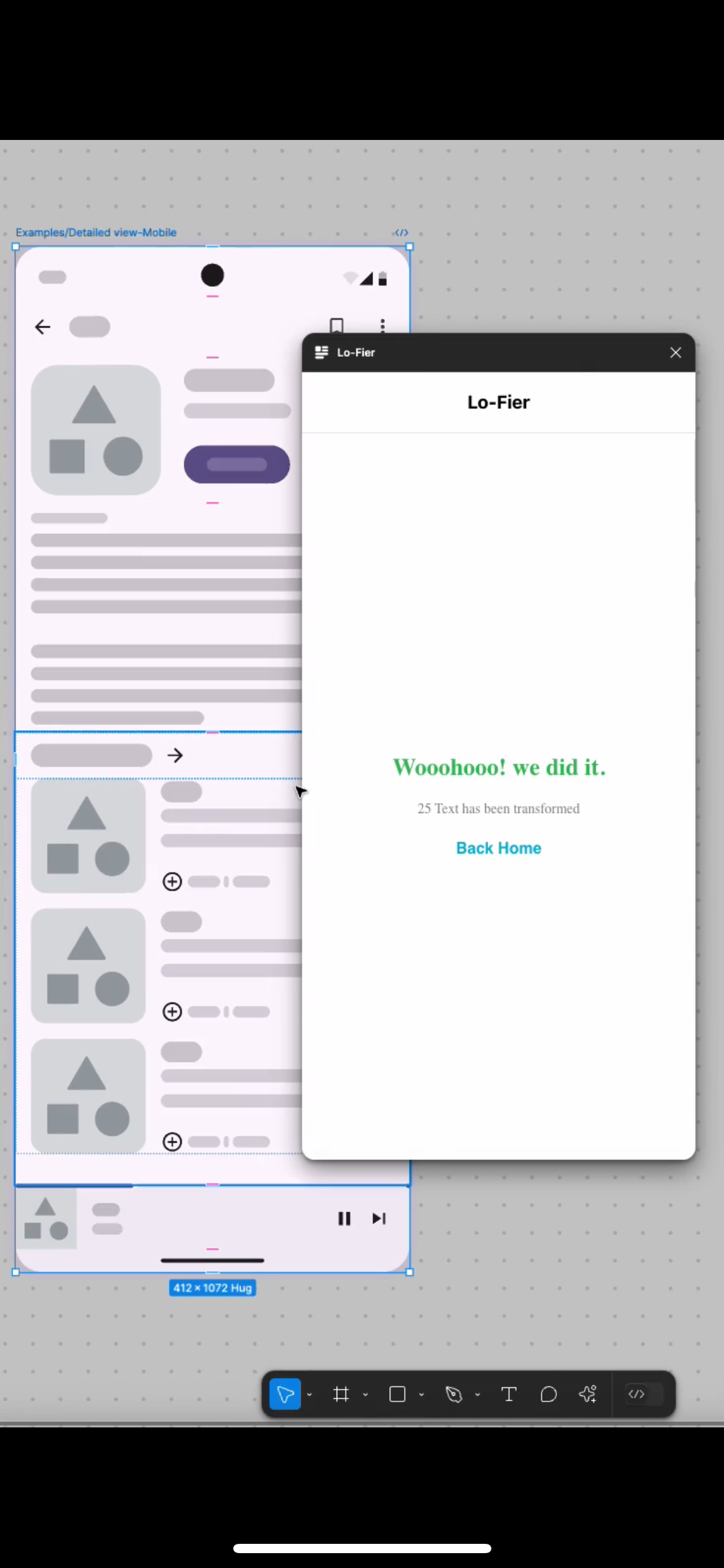LO-Fier |convertir a una estructura alámbrica - El complemento de figma transforma sus diseños pulidos en wireframes media 2