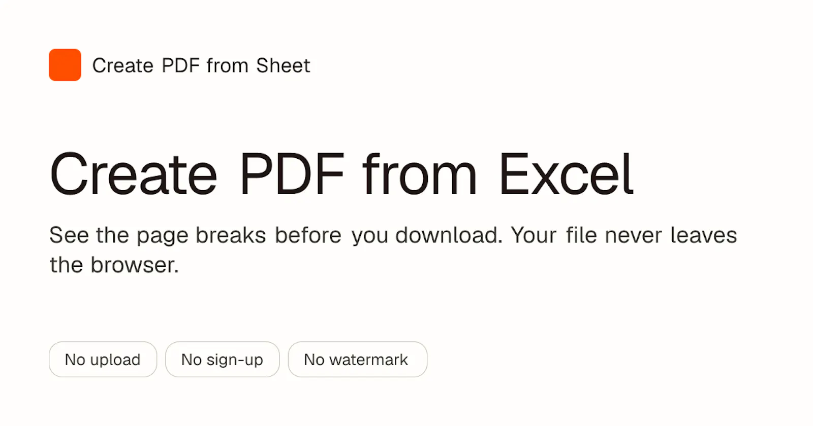 Create PDF from Excel screenshot 1