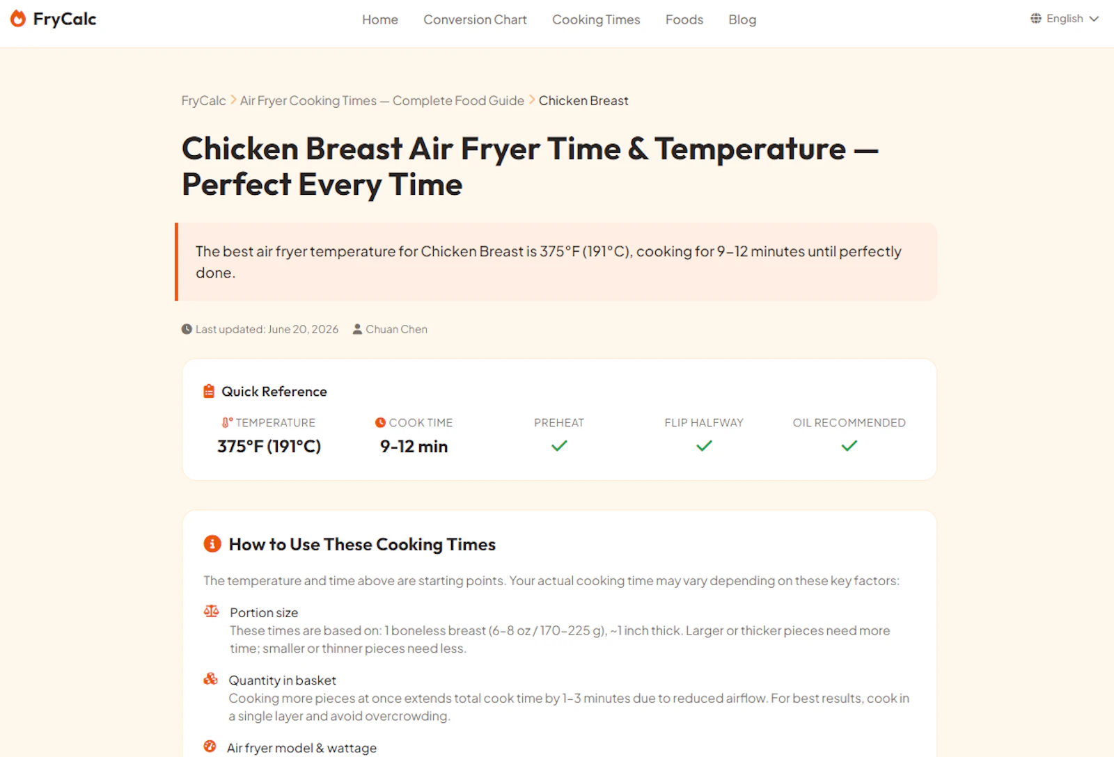 FryCalc screenshot 3
