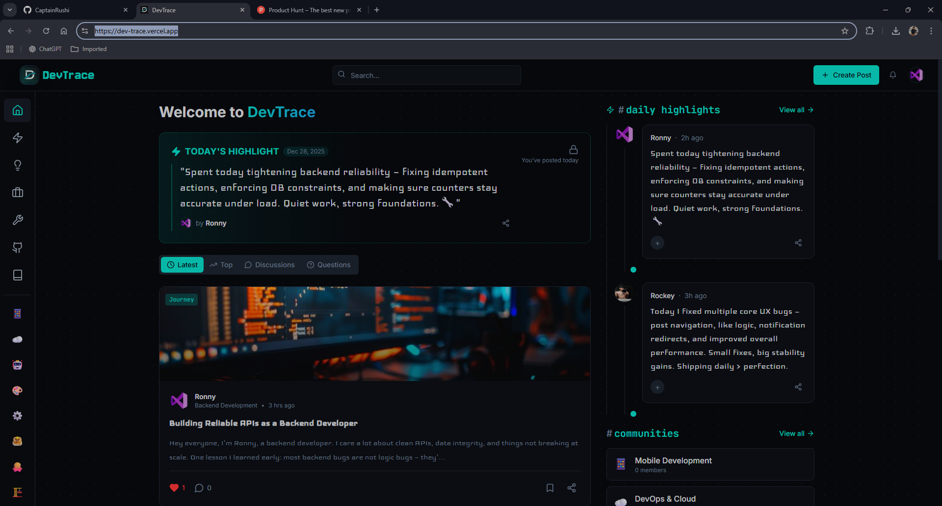DevTrace gallery image