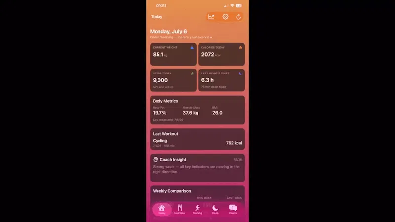 ShapeSync – AI Health Coach screenshot 1 (video preview)