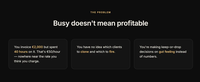 Client Profitability Tracker screenshot 1