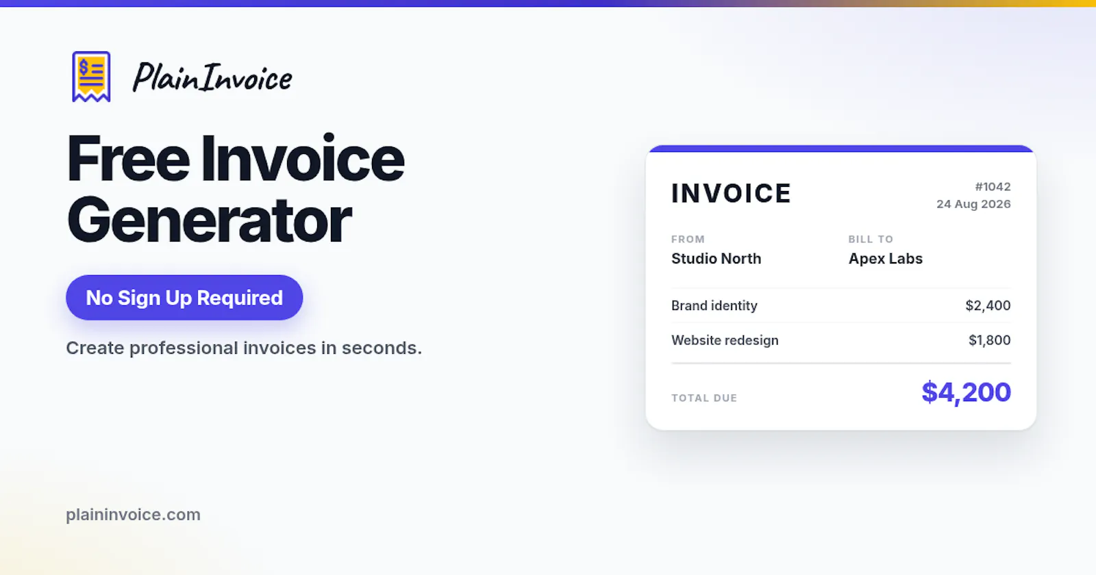 PlainInvoice screenshot 1