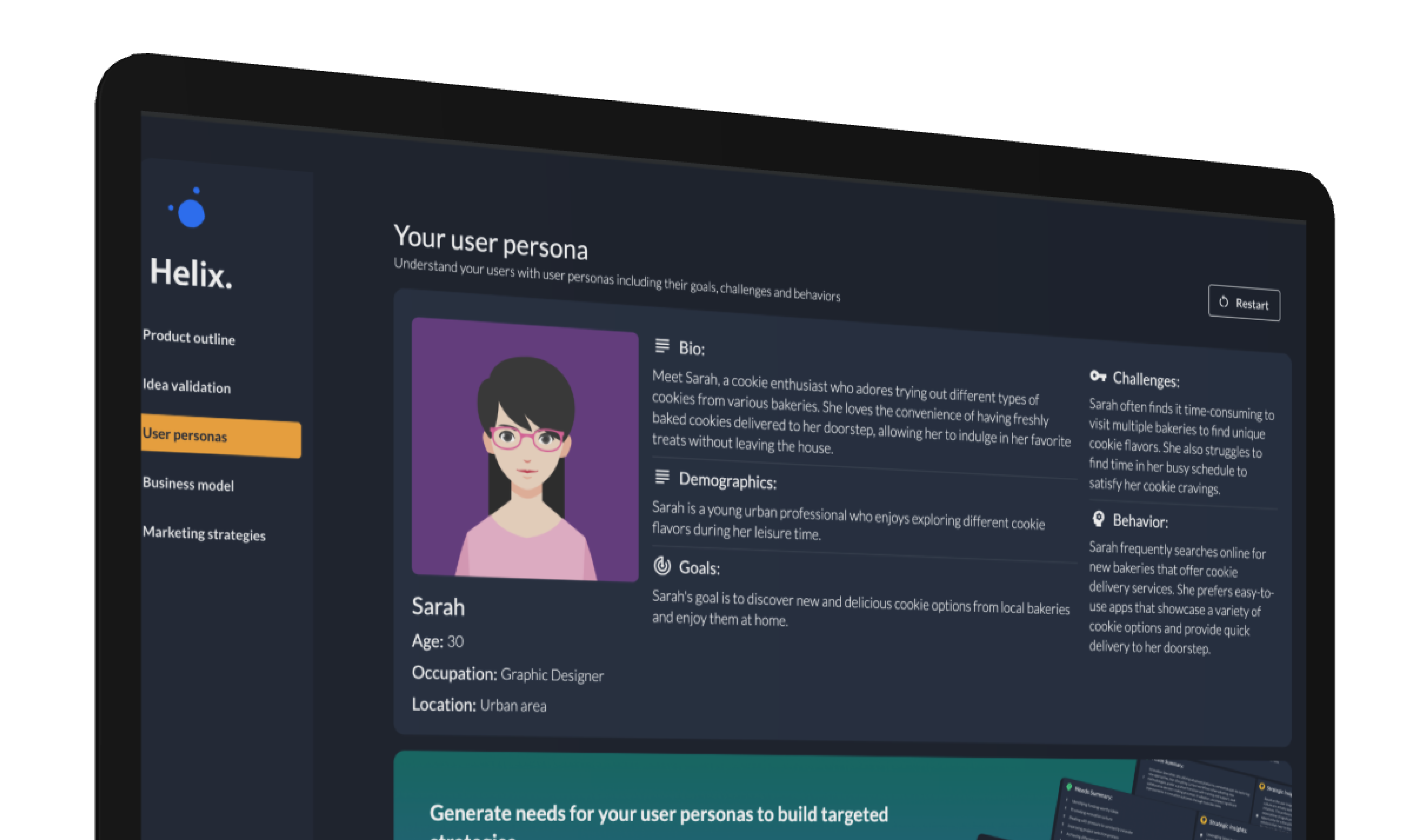 startuptile Helix Free User Persona Generator-Know your ideal customer without doing 100 interviews