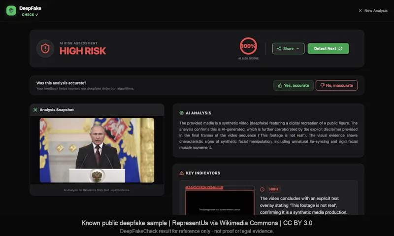 DeepFakeCheck screenshot 1