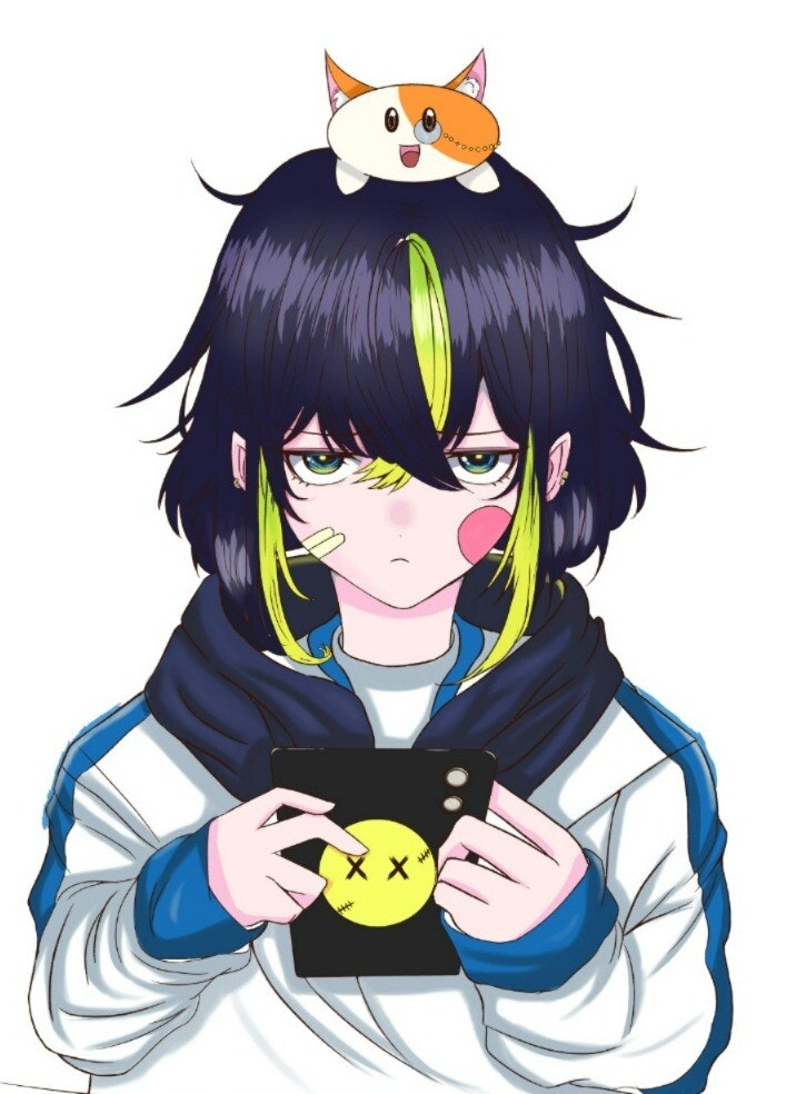 Charlotte - Moody Gamer - anime, arte digital, diseño de personajes, noai, chica jugador media 1