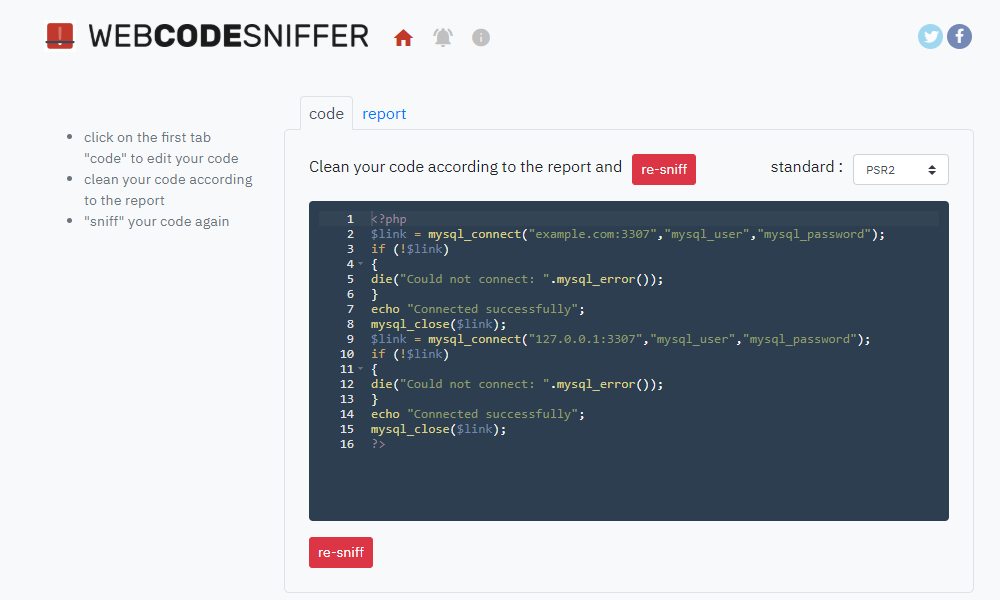 Web Code Sniffer Image
