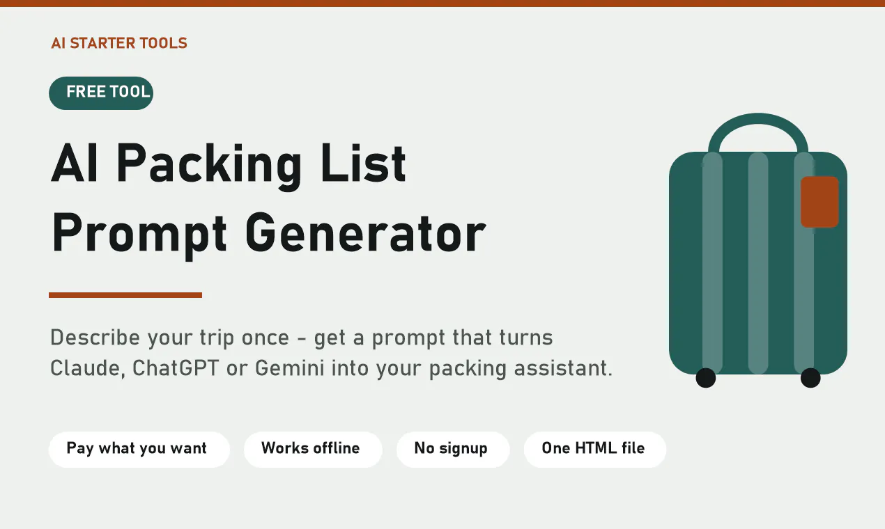 AI Packing List Prompt Generator gallery image