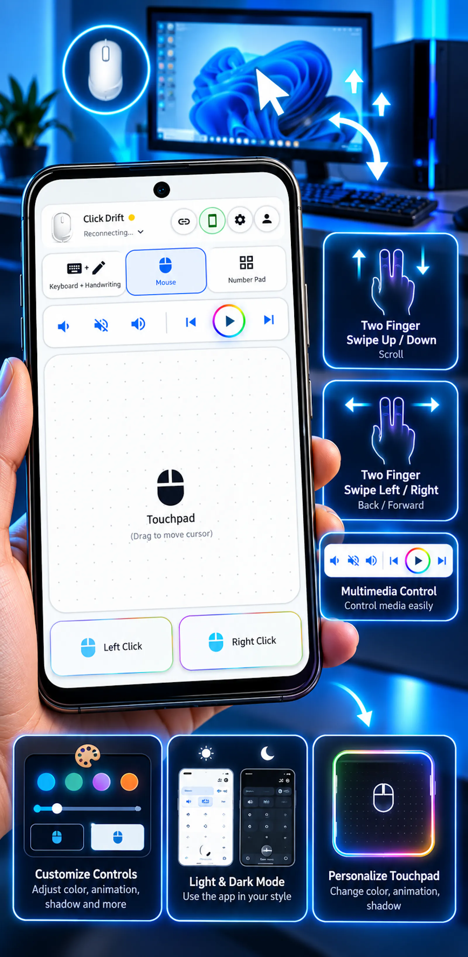 ClickDrift - Bluetooth Mouse & Keyboard screenshot 5