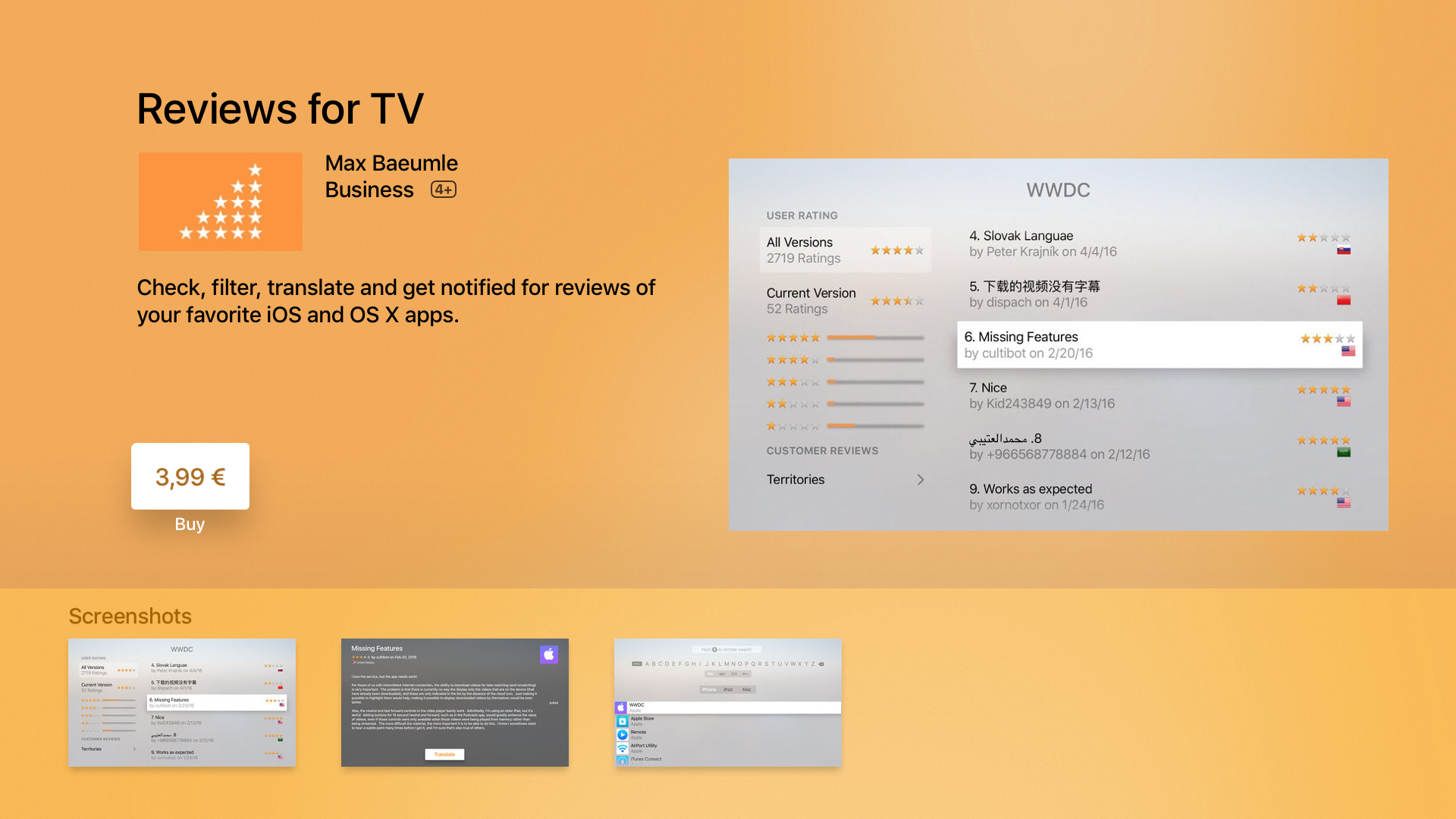 Reviews for the Apple TV gallery image