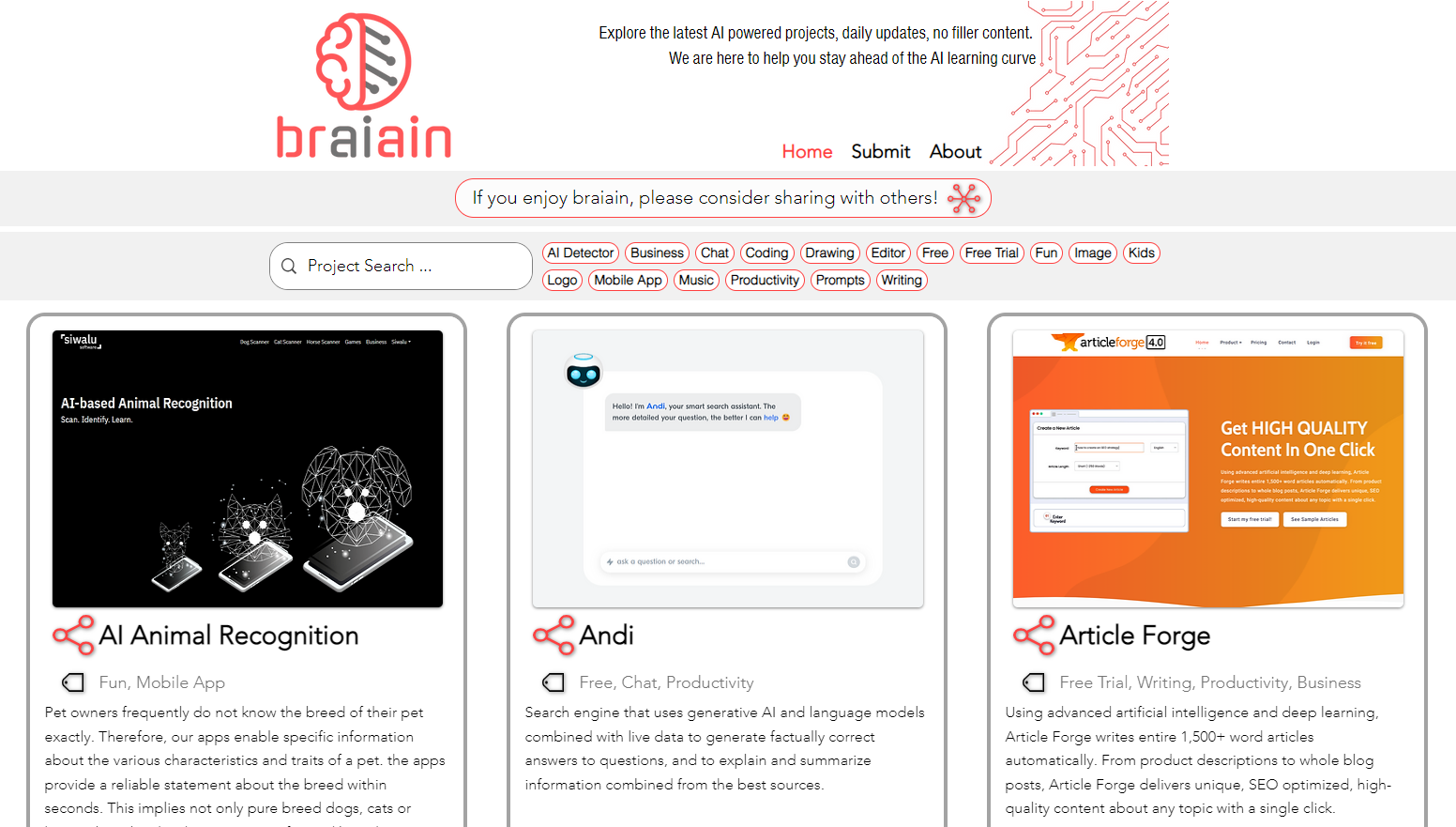 braiain.com - Verken de nieuwste AI -aangedreven projecten media 1