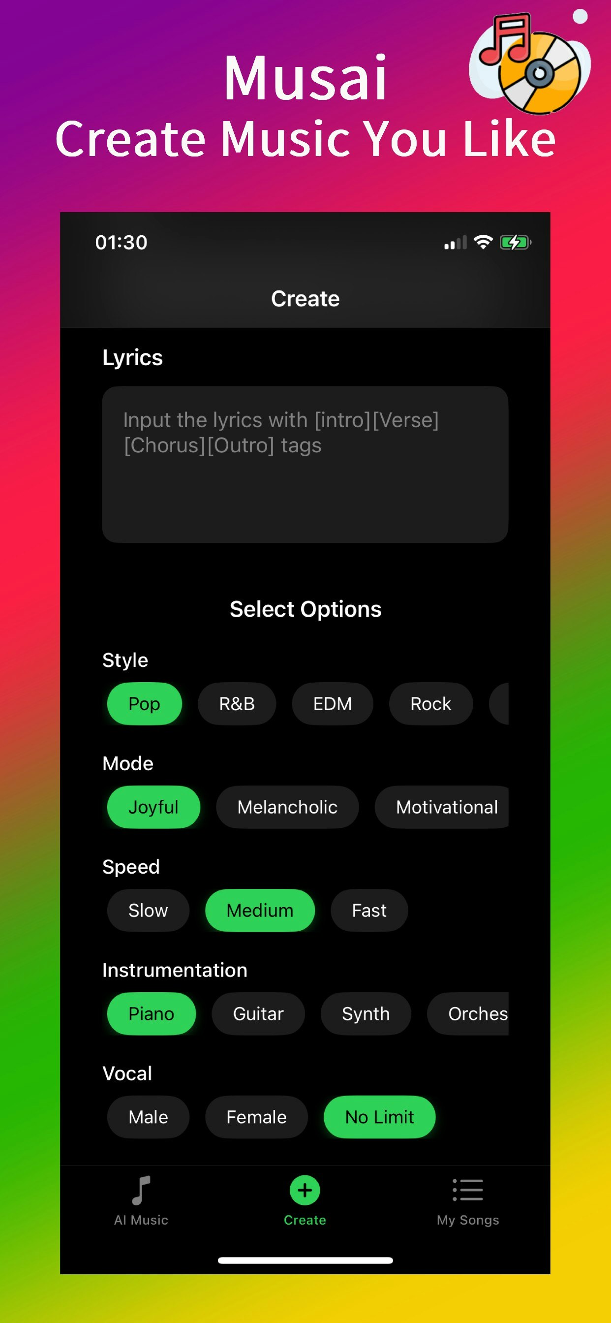 Musai-AI Music Generator gallery image