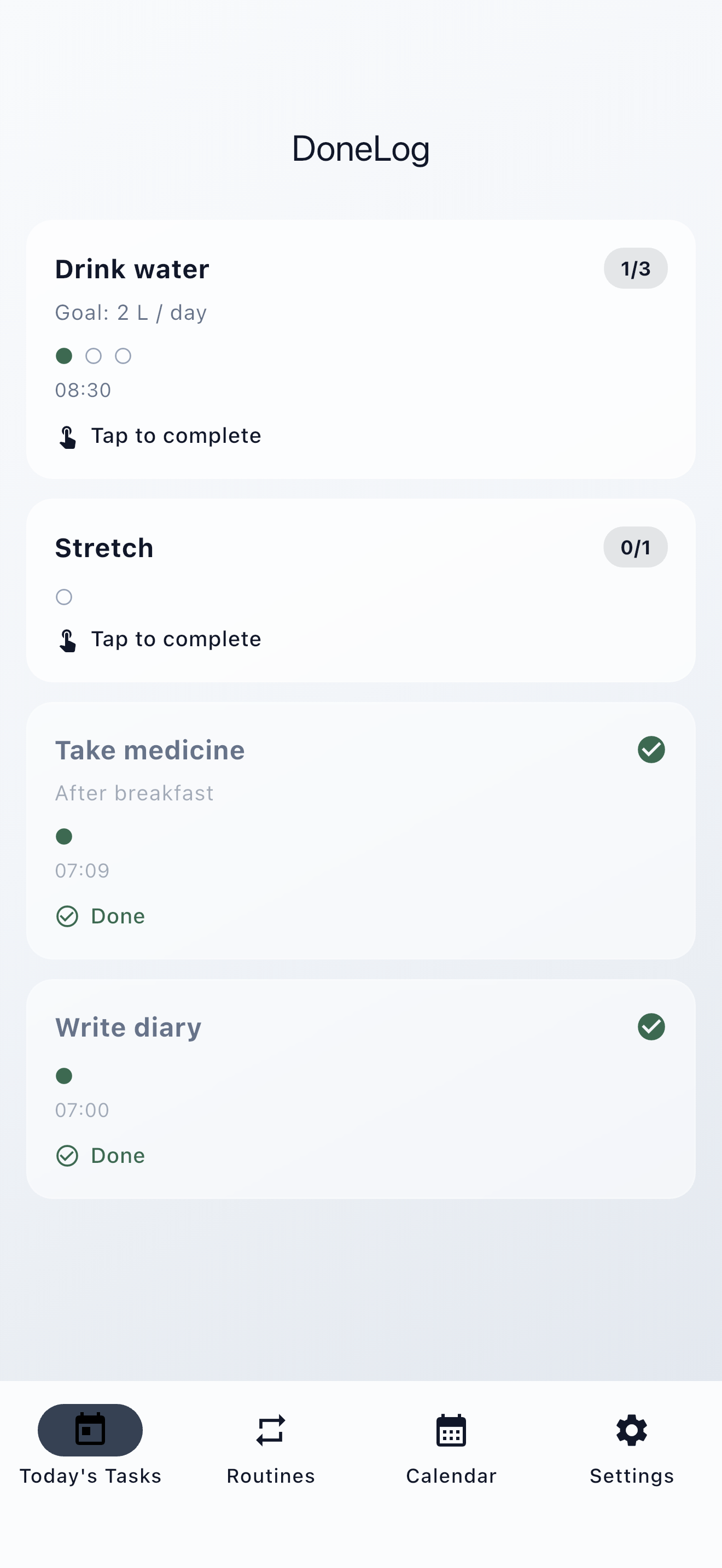 Donelog - Main product screenshot demonstrating key features and user interface