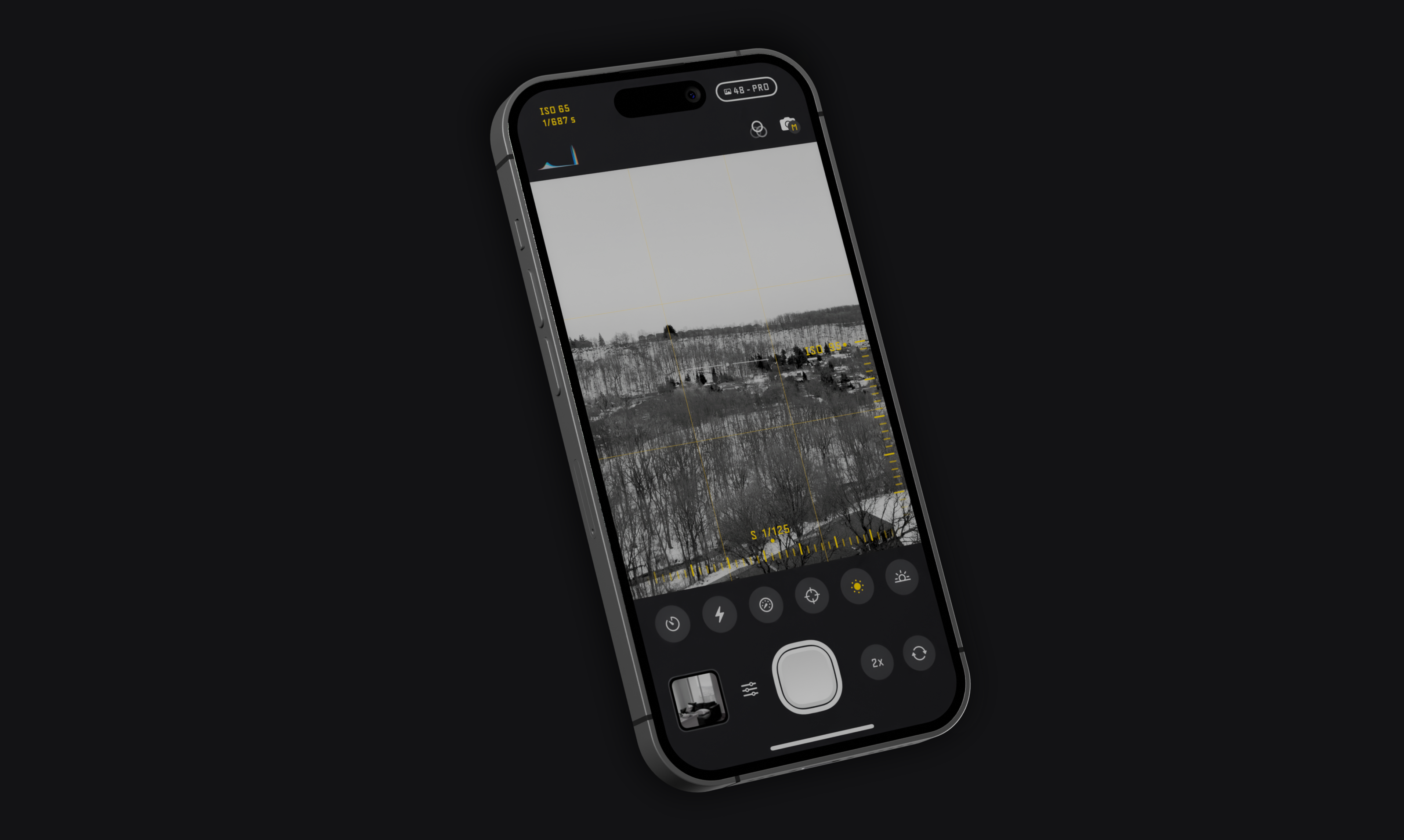 블라크 - iPhone 용 Pro Black & White 카메라 앱. 미디어 3