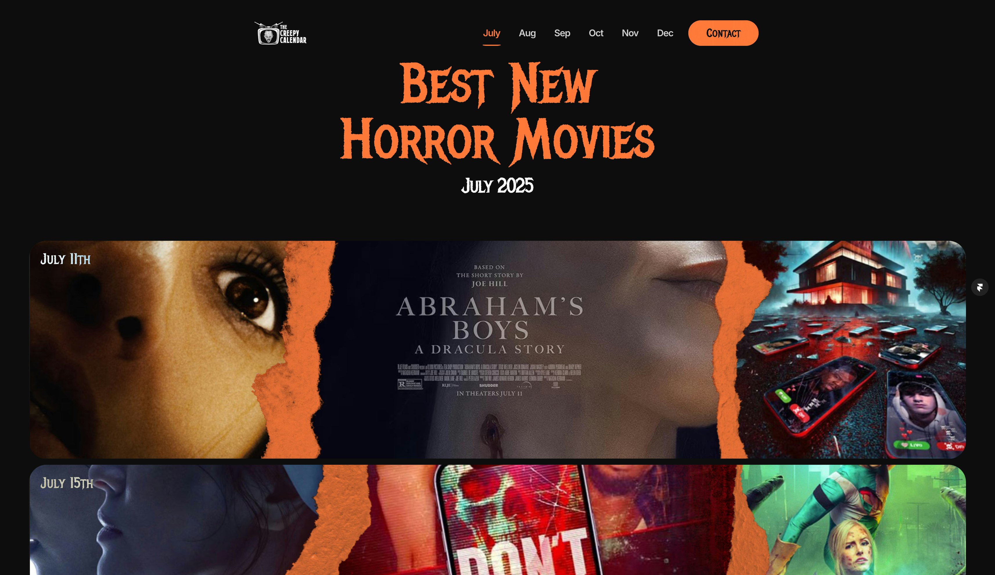 El calendario espeluznante - Principales películas de terror en un formato de calendario fácil de leer media 1