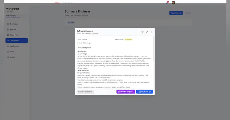 WorkInPilot screenshot 8