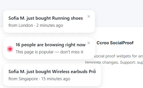 Ccroo SocialProof gallery image