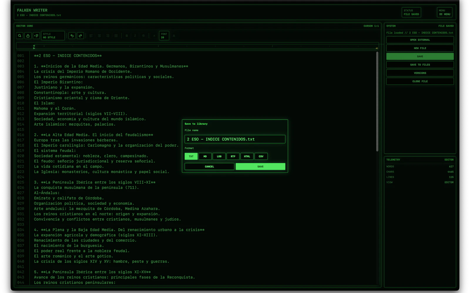 Falken Writer screenshot 2