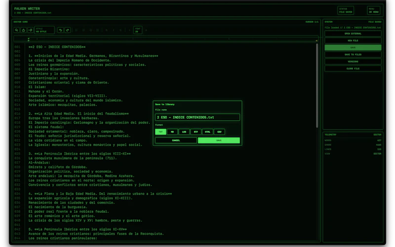Falken Writer screenshot 2