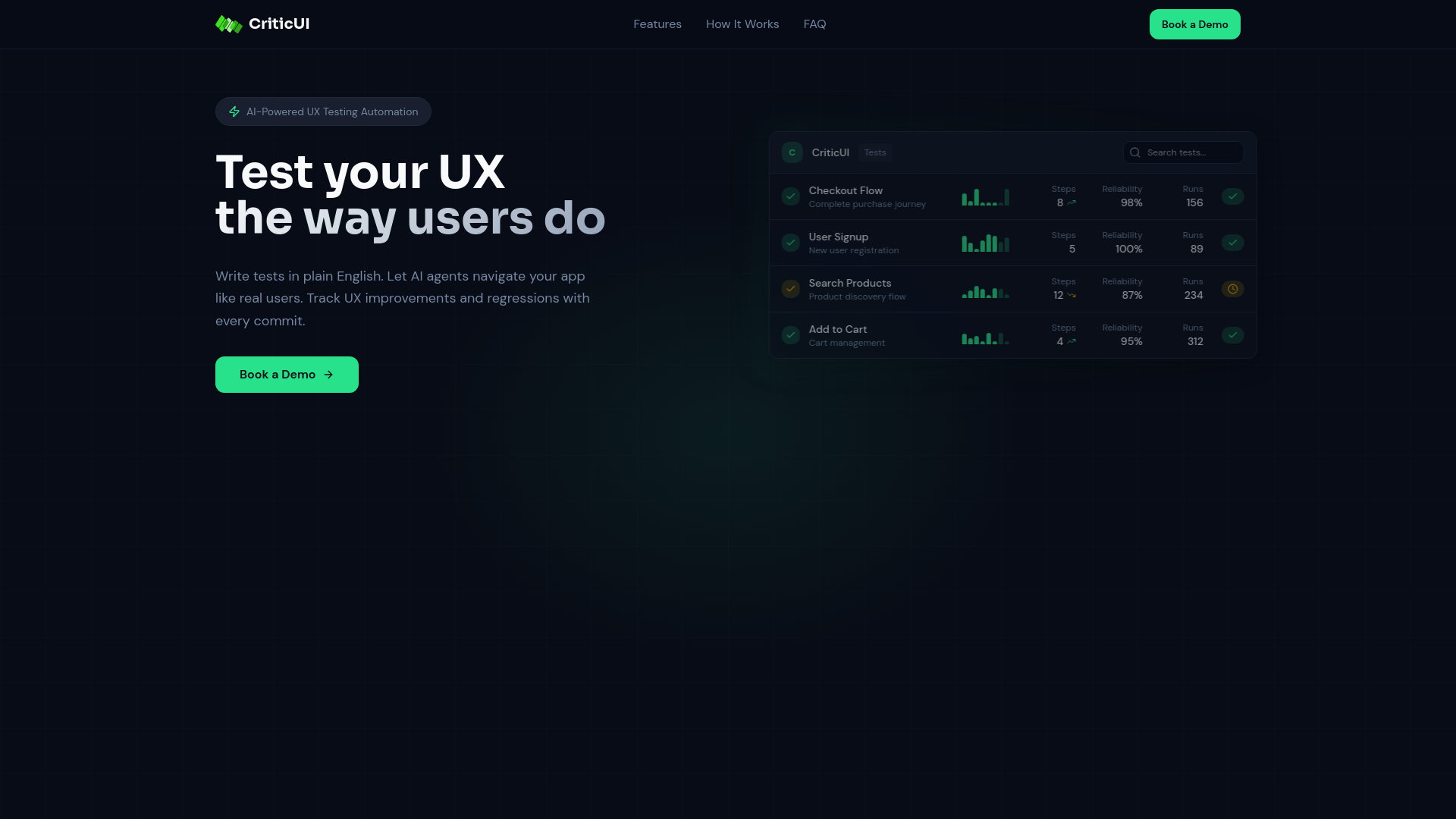 CriticUI - Main product screenshot demonstrating key features and user interface