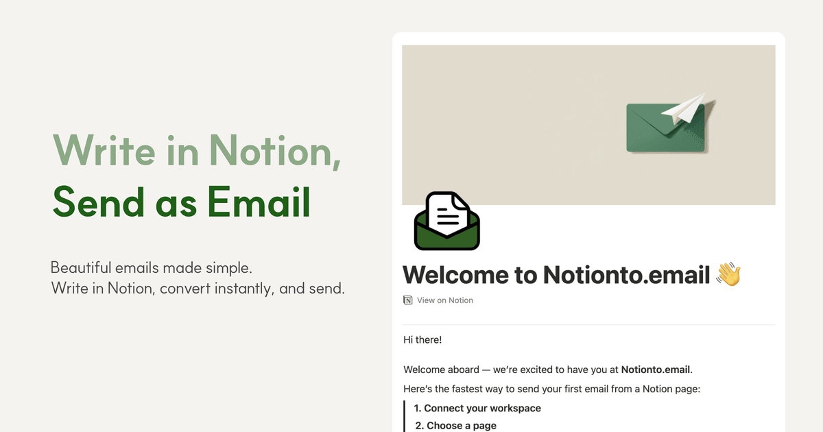 Convert Notion to Email Effortlessly gallery image