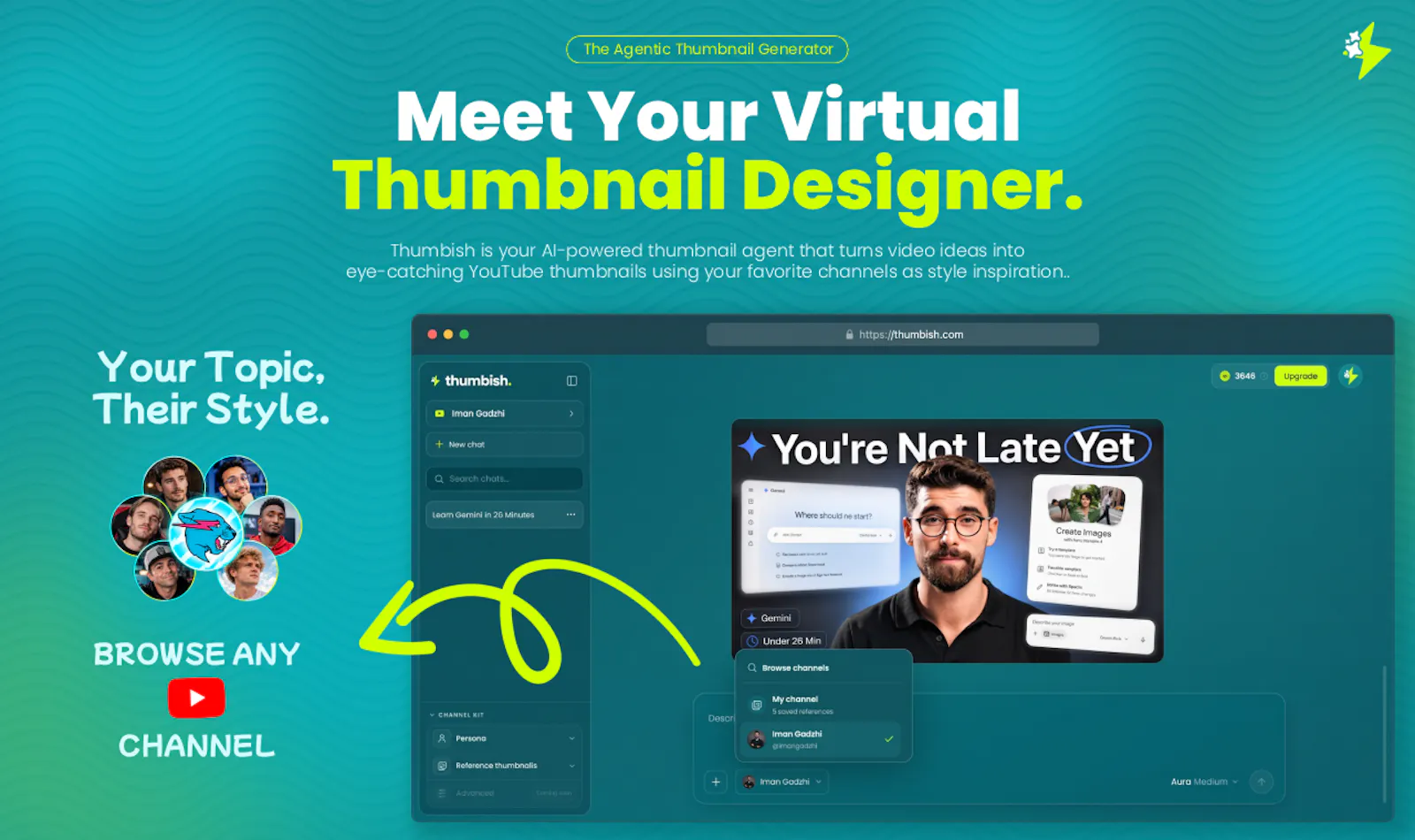 Thumbish - Agentic Thumbnail Generator screenshot 1
