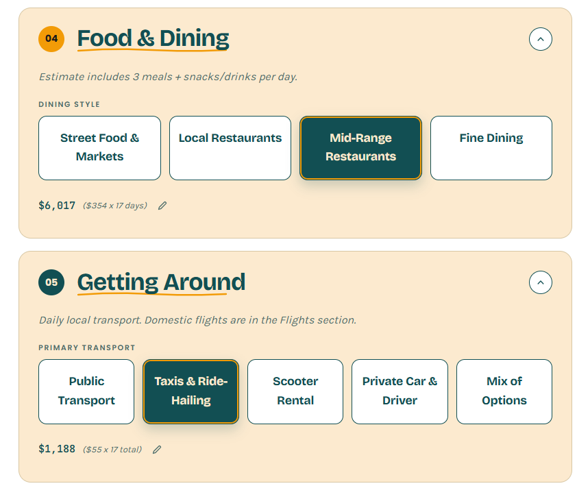 Pack Lightly Trip Budget Calculator gallery image