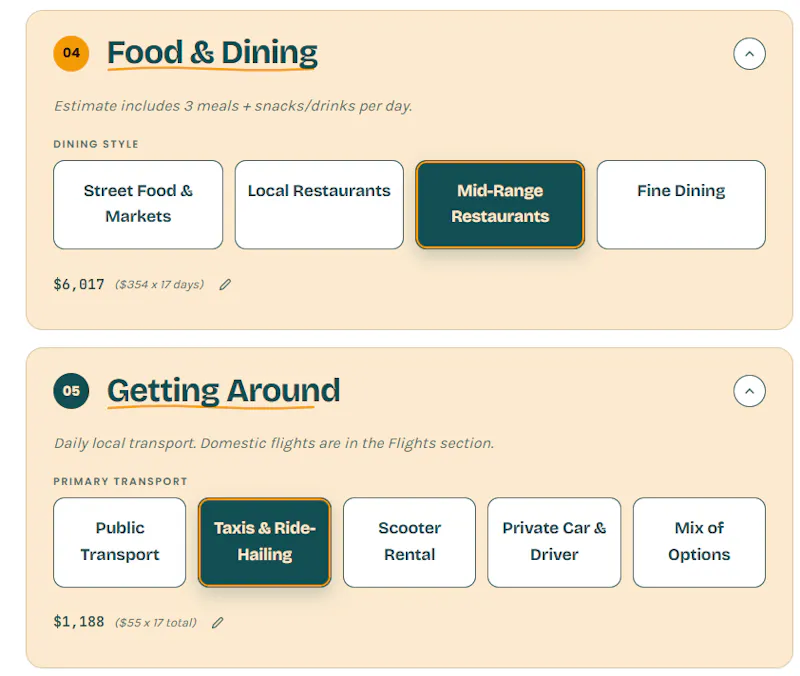 Pack Lightly Trip Budget Calculator screenshot 3